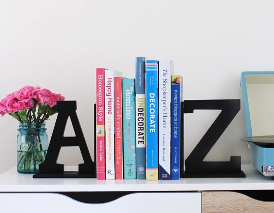 A to Z Bookend - DIY A to Z Bookend Ideas