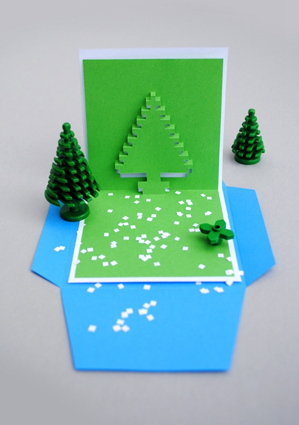 Christmas pixel popup cards - DIY Christmas pixel popup cards Ideas