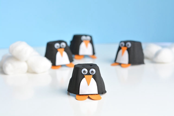 Egg Carton Penguins - DIY Egg Carton Penguins Ideas