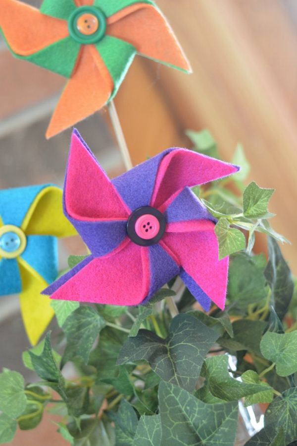 Felt Pinwheels - DIY Felt Pinwheels Ideas