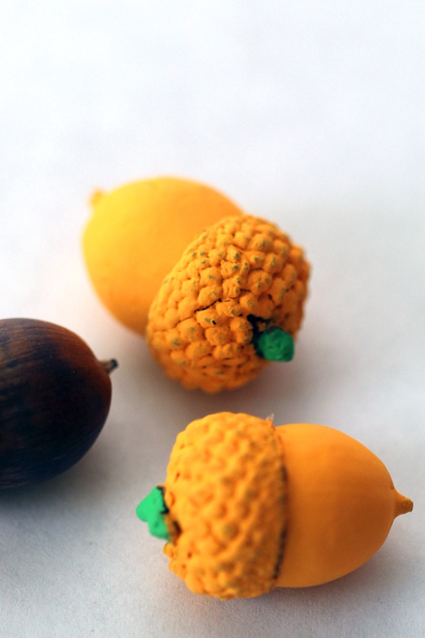 Painted Pumpkin Acorns - DIY Painted Pumpkin Acorns Craft Ideas