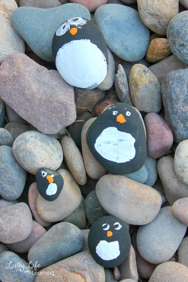 Penguin Rock Painting - DIY Penguin Rock Painting Ideas