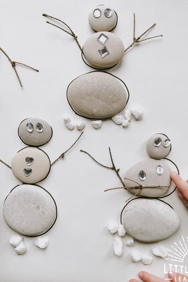 Snowman Stone Puzzle - DIY Snowman Stone Puzzle Ideas