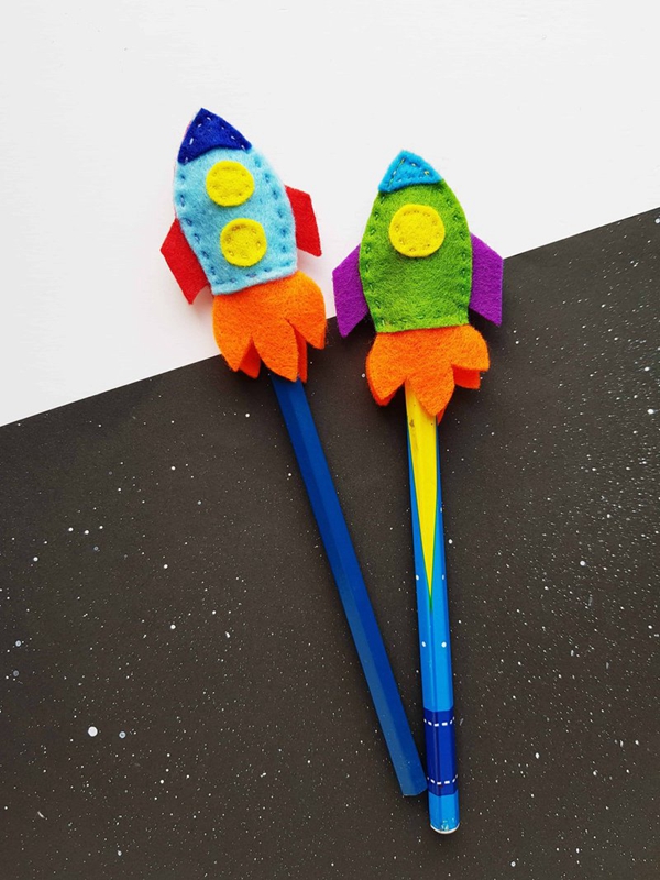 Space Rocket Pencil Toppers - DIY Space Rocket Pencil Toppers Ideas