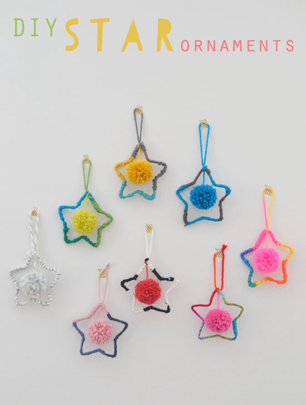 yarn star ornaments - DIY yarn star ornaments Ideas