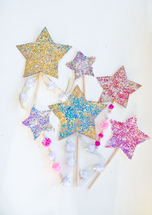 Glitter Star Wands - DIY Glitter Star Wands Ideas