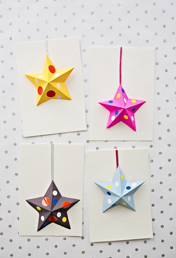 PAPER STAR CARDS - DIY PAPER STAR CARDS Ideas