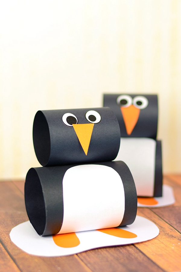 paper roll penguins - DIY paper roll penguins Ideas